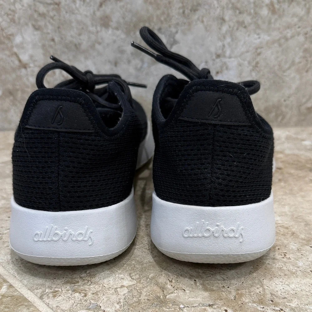 Allbirds Women's Black Mesh Sneakers with White Soles - Picture 5 of 6